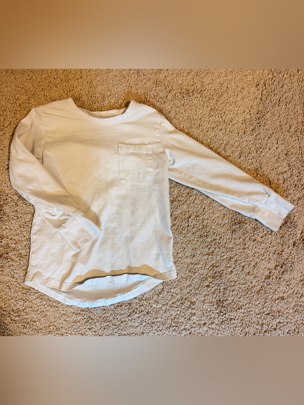 Little Bipsy White Long Sleeve Pocket Tee